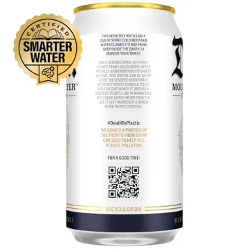 Liquid Death Mountain Water - 12-Pack Cans for Refreshment