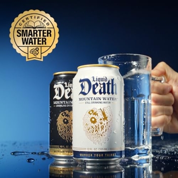 Liquid Death Mountain Water - 12-Pack Cans for Refreshment