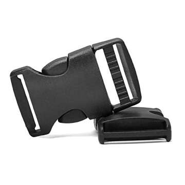 20Pack Plastic Buckles 1 Inch Quick Side Release Buckles for Backpack Webbing Belt (Black)