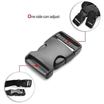 20Pack Plastic Buckles 1 Inch Quick Side Release Buckles for Backpack Webbing Belt (Black)