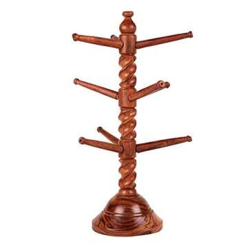 Indian Crafts Idea Decor Sheesham Wood Bangles Stand,Bangle Hanger,wood handers,9 Rod Bracelet Stand, Jewelry Display Stand Tower for Necklace, Bangle Storage Organizer,Bangle bracelet display stand
