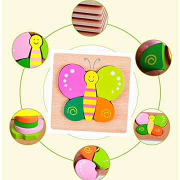 Babe Rock 6 Pack Wooden Jigsaw Puzzles for Toddlers