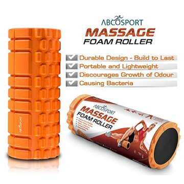 Foam Roller for Physical Therapy, Myofascial Release & Exercise for Muscles with Soft Deep-Tissue Massage - Best for Stretching, Tension Release, Cramp Relief, Pilates & Yoga - 13" x 5", Orange
