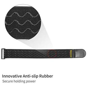 Trilancer Elastic Cinch Straps with Anti-Slip Strips, 2" x 18"(8 Pack) Hook and Loop Storage Straps ...