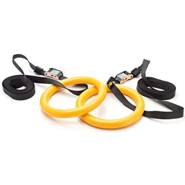 NAYOYA Gymnastic Rings Workout Set with Adjustable Straps for Full Body Strength Training and Bodywe...