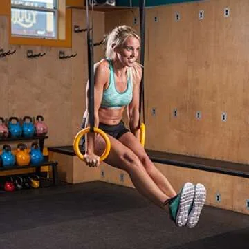 NAYOYA Gymnastic Rings Workout Set with Adjustable Straps for Full Body Strength Training and Bodyweight Crossfit Exercise