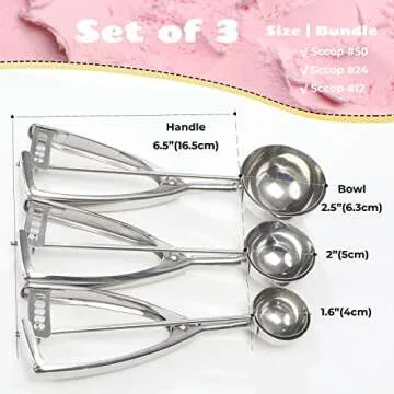 Dijkoo Silver Stainless Steel Ice-Cream Scoop - Effortless Dessert Delight