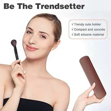 BEZOX Makeup Brush Holder - Stylish Silicone Travel Case