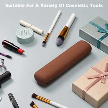 BEZOX Makeup Brush Holder - Stylish Silicone Travel Case