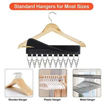 Hat Organizer Holder for Hanger & Room Closet, 1Pack Hat Storage Clips, for Hang Baseball Hats Rack, Ball Caps, Winter Beanie & Accessories, Fits All Hangers (1PC Black)