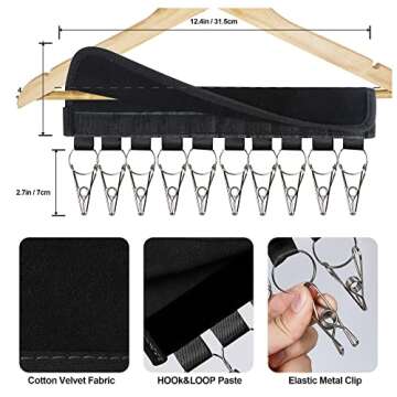 Hat Organizer Holder for Hanger & Room Closet, 1Pack Hat Storage Clips, for Hang Baseball Hats Rack, Ball Caps, Winter Beanie & Accessories, Fits All Hangers (1PC Black)