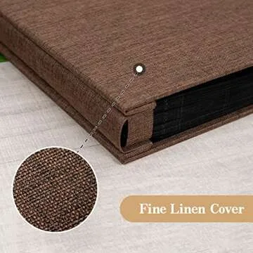 potricher Linen Hardcover Photo Album 4x6 600 Photos Large Capacity for Family Wedding Anniversary Baby Vacation (Brown, 600 Pockets)