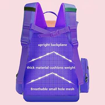 HT HONOR . TRUST Kids Backpack for Girls - Adorable Purple School Bag