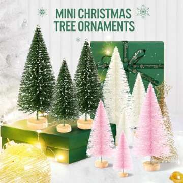 9Pcs Mini Christmas Trees Set - Colorful Holiday Decorations with Sizes