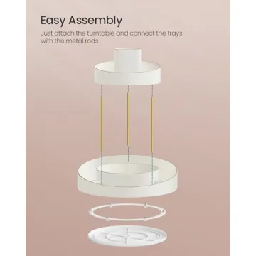 SONGMICS Rotating Round Makeup Organizer - 2-Tier Design