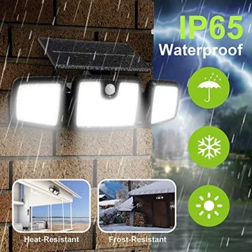 Solar Motion Sensor Lights with 3 Adjustable Heads