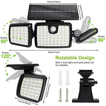 Solar Motion Sensor Lights with 3 Adjustable Heads