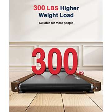 Redliro Walking Pad, Wood Under Desk Treadmill 300 lb Capacity Installation-Free for Home Office Use...