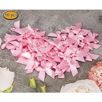 Hot Pink Mini Satin Bows for Crafts and Gifts