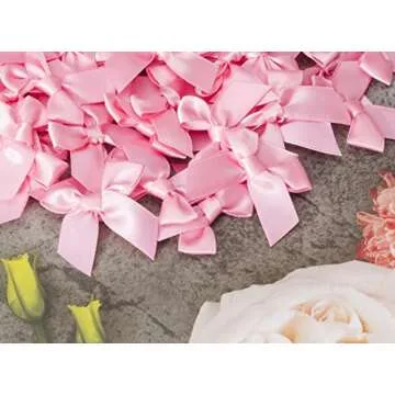 Hot Pink Mini Satin Bows for Crafts and Gifts