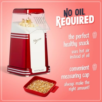 Nostalgia Hot-Air Popcorn Maker - 8 Cups Oil Free