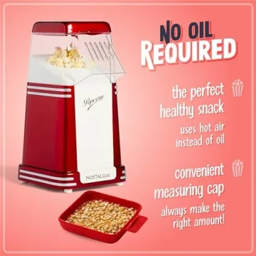 Nostalgia Hot-Air Popcorn Maker - 8 Cups Oil Free