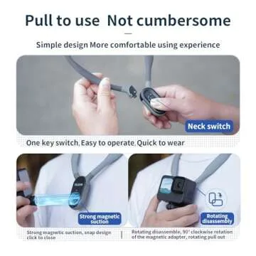 TELESIN Plus Magnetic Neck Mount for Go Pro Phone Holder, Quick Release POV Video Vlog Flexible Angle Necklace Holder for GoPro Hero 13 12 11 10 9 Insta360 X3 X4 DJI Action 3 4 5 Pro iPhone Android