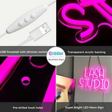 Lash Studio Neon Sign | LED Light Decor for Salons