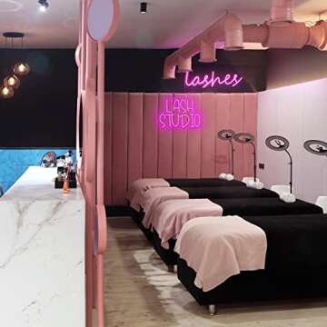 Lash Studio Neon Sign Lashes Room Decor LED Light Business Neon Signs for Lash Lounge, Beauty Salon, Office Decorations (Lash Studio)