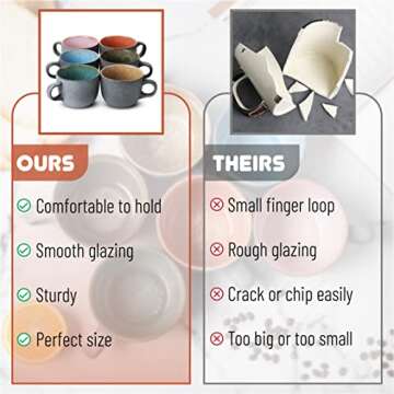 BTaT- Coffee Mug Set, Set of 6, 14 oz(415ml), Coffee Cup Set, Ceramic Coffee Cups, Coffee Mug Ceramic Set, Coffee Cup Sets, Mugs, Coffee Cups, Mugs for Coffee, Coffee Cups Set