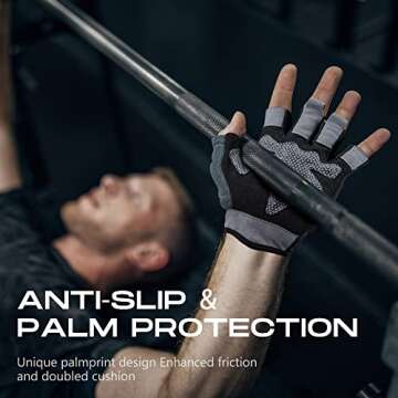 LIFECT Breathable Workout Gloves with Extra Grip for Gym Training