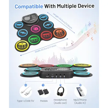Sboet Electronic Drum Set - 9 Pads, Portable Design
