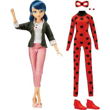 Miraculous Cat Ladybug Superhero Marinette Doll with Outfit
