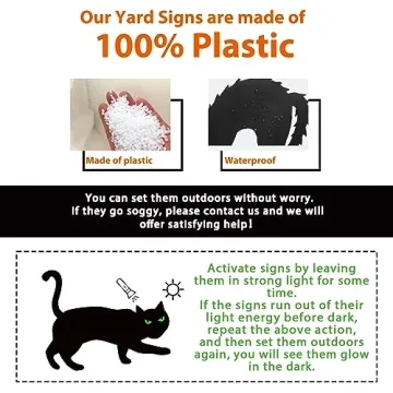 Ivenf Halloween Black Cat Yard Decorations - Glow-in-Dark