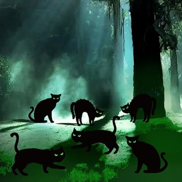 Ivenf Halloween Black Cat Yard Decorations - Glow-in-Dark