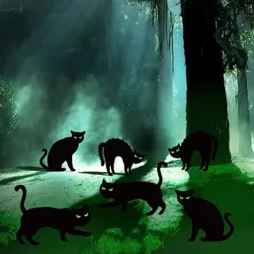 Ivenf Halloween Black Cat Yard Decorations - Glow-in-Dark