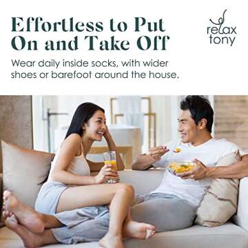 Relax Tony Gel Toe Separators, Spreaders & Straighteners | Hammer Toe Separator to Relieve Foot Pain & Correct Toes | Toe Spacers for Feet with Overlapping Toes | Bunion Corrector for Women & Men