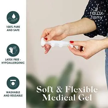 Relax Tony Gel Toe Separators, Spreaders & Straighteners | Hammer Toe Separator to Relieve Foot Pain & Correct Toes | Toe Spacers for Feet with Overlapping Toes | Bunion Corrector for Women & Men