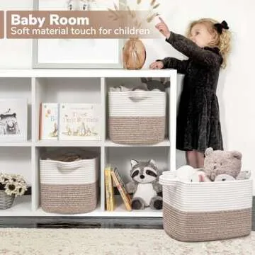 Goodpick Cotton Rope Storage Baskets for Home Organization