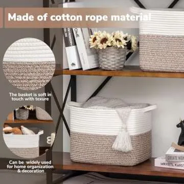 Goodpick Cotton Rope Storage Baskets for Home Organization
