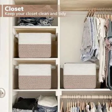 Goodpick Cotton Rope Storage Baskets for Home Organization