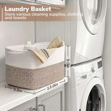 Goodpick Cotton Rope Storage Baskets for Home Organization