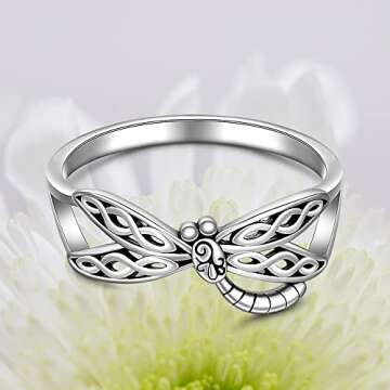 Dragonfly Ring in Sterling Silver - Meaningful Jewelry for Women