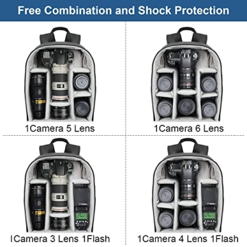 Cwatcun Waterproof Camera Backpack for DSLR & Mirrorless