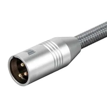Monolith XLR Male to XLR Female Audio Cable - 2 Meter - Gray, 24K Gold Plated Connectors, Balanced, Oxygen Free Copper, Premium Home Audio
