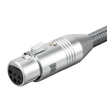 Monolith XLR Male to XLR Female Audio Cable - 2 Meter - Gray, 24K Gold Plated Connectors, Balanced, Oxygen Free Copper, Premium Home Audio