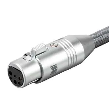 Monolith XLR Male to XLR Female Audio Cable - 2 Meter - Gray, 24K Gold Plated Connectors, Balanced, Oxygen Free Copper, Premium Home Audio