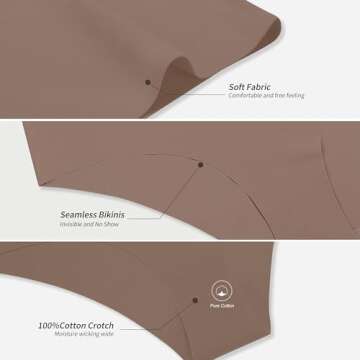 DEANGELMON Women's Seamless No Show Underwear 6 Pack