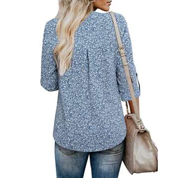 Gaharu Floral Long Sleeve Blouses for Women - Stylish Office Tops