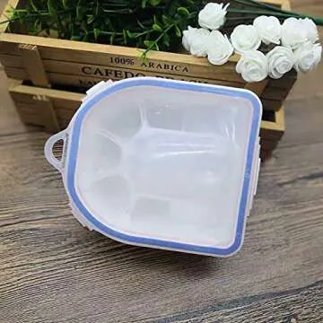 Nail Soaking Bowl, Soak off Gel Polish Dip Remover for Nails Manicure Bowl Soaker Tray with Triangle Cuticle Peeler and Stainless Steel Cuticle Pusher Manicure Spa Tool (Pink and Blue)